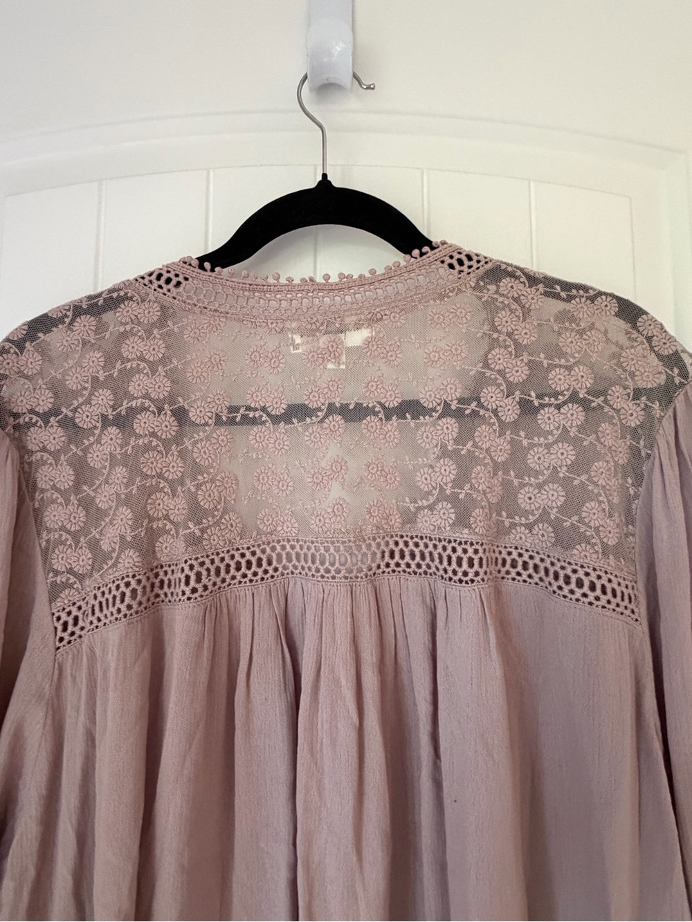John Paul Richard 3X Mauve Lace Boho Peasant Blouse Rayon - Picture 6 of 10